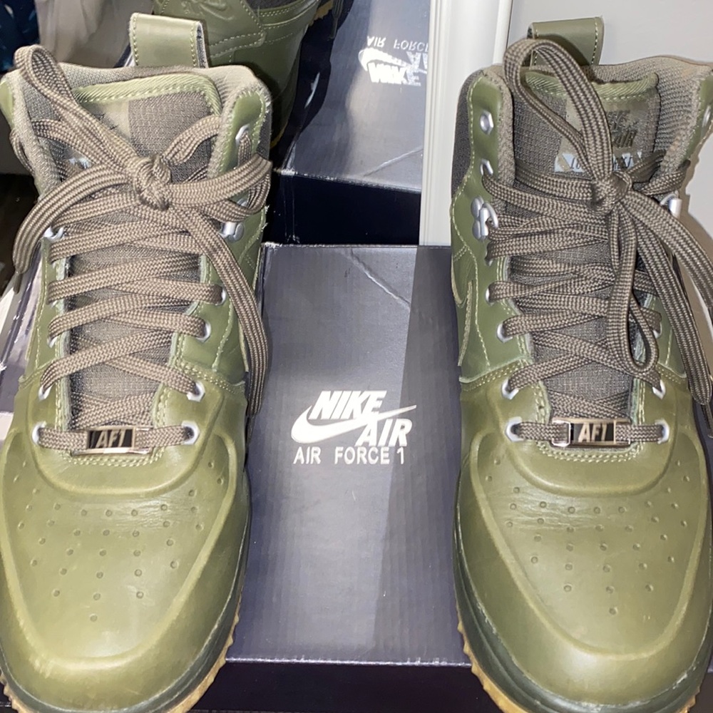 Waterproof Army Green Air Force 1’s